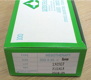 Упаковка самых коротких игл для мезотерапии 30g * 4 мм